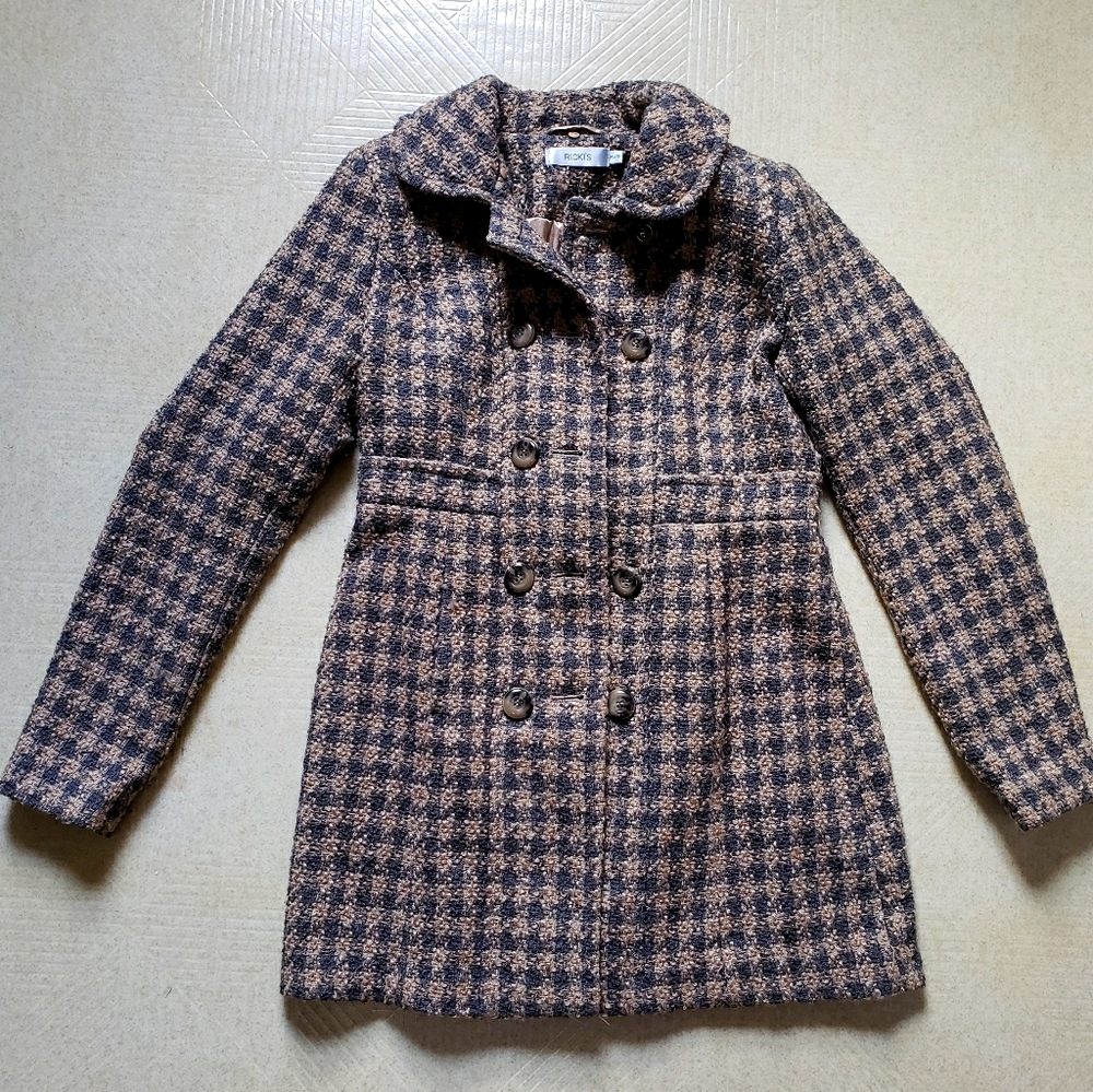 Ricki's XS houndstooth dresscoat/peacoat/trenchcoat